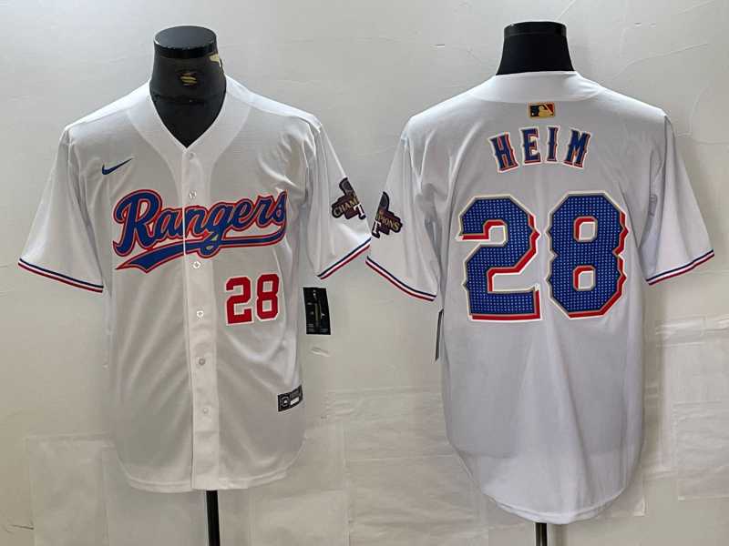 Men's Texas Rangers #28 Jonah Heim Number White 2023 World Series Champions Cool Base Jersey,We sell and wholesale Men's Texas Rangers #28 Jonah Heim Number White 2023 World Series Champions Cool Base Jersey on line form chian!